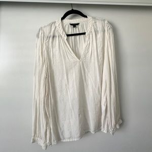 COTTON BALLOON-SLEEVE TOP